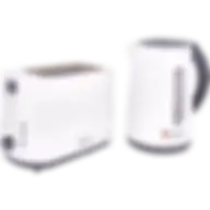 Black+Decker Breakfast Set With 1.7 Liters Electric Kettle And 2 Slice Bread Toaster MBF70-B5 White/Grey