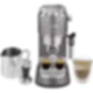 De'Longhi Dedica Metallics Coffee Machine Barista Pump Manual Espresso Maker With Milk Frother And Kit Ec785.Gy Grey