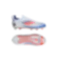 Adidas F50 Pro Laceless Firm Ground Boots Kids Cloud White / Solar Red / Lucid Blue Size 28