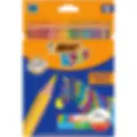 BIC Kids Evolution Stripes Colouring Pencils, Assorted Colours, Pack Of 18