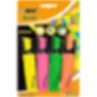 BIC Marking Highlighter Flat Pens, 1.7 Mm To 4.8 Mm, With Super-fluorescent Water-based Ink, Bz663