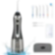 H2ofloss Cordless Water Dental Flosser, Portable Oral Irrigator For Teeth, Braces, Rechargeable & Ipx7 Waterproof Teeth Cleaner For Home Travel Hf2 0.38 Grams Black