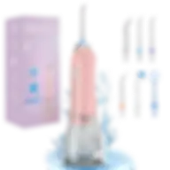 H2ofloss Water Dental Flosser Teeth Cleaner Pick, Cordless Portable Oral Irrigator,5 Mode Ipx7 Waterproof Teeth Picks 300ml Pink