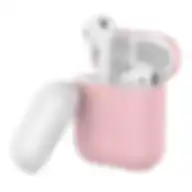 Promate Slim-fit Two-tone Shockproof Protective Wireless Charging Airpods Cover With Dual-lid Apple Airpods And Airpods 2 Silicase Pink