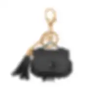 Promate Ultra-slim Protective Soft Designer Faux Leather Cover With Wireless Charging Compatible, Shockproof And Keychain Hook For Apple Airpods Pro Tassel-pro Black