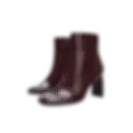 Zara Heeled Ankle Boots With Rounded Toes Burgundy Red 3160-610-624 Size 38