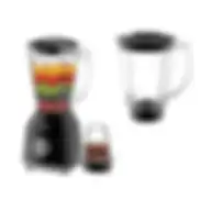 Black+Decker 400W 1.0L Blender With 2 X Blender Jars & Grinder Mill, Black BX365PR-B5