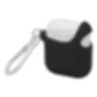Promate Apple Stylish Semi-body Soft Slim Fit Silicone Airpods Cover With Secure Lid Strap Apple Airpods And Airpods 2 Veilcase Black